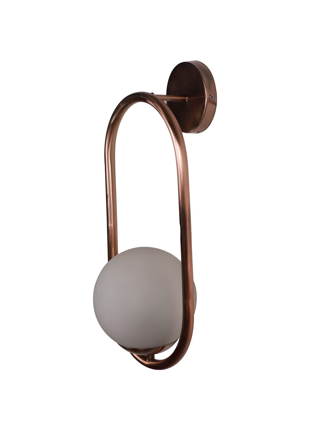 HL Home Lighting Copper Oval Contemporary Wall Lamp With Beautiful Frost Globe Glass - Image 2