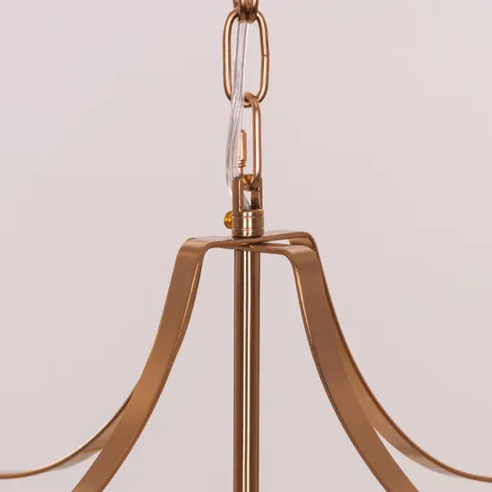 Modern Bowl Pendant Light, Frosted Glass Shade, Antique Brass Chain, Ceiling Mount - Image 5