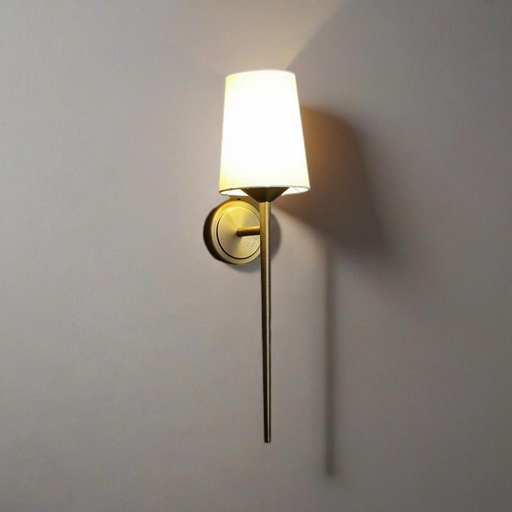 Modern Wall Sconce Light, Brass Finish, White Frost Glass , Up Lighting - Image 3