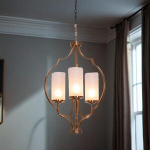 Modern Globe Pendant Light, Frosted Glass Shade, Brass Finish, Contemporary Ceiling Lamp