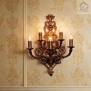 HL Home Lighting Vintage Wall Sconce, 5-Light Candle Style, Antique Bronze Finish