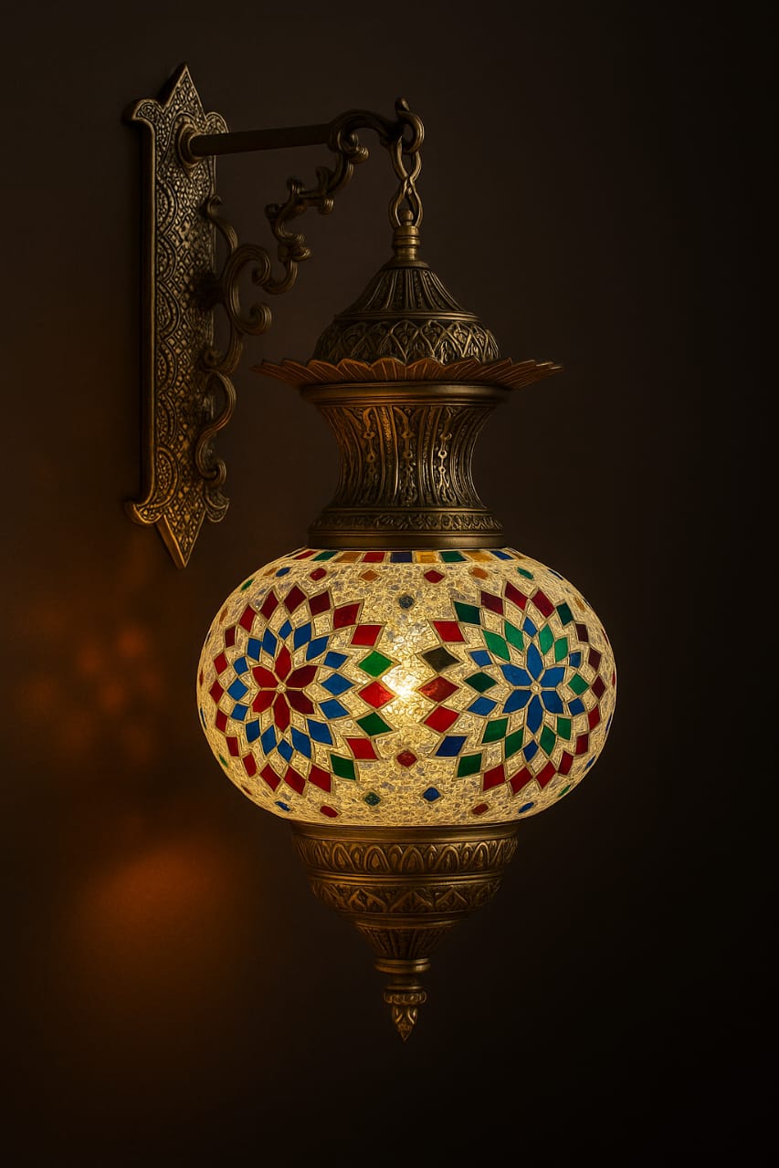 D-70 Turkish Glass Brass Light - Image 2