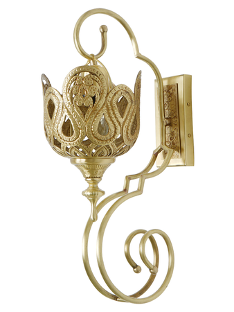 Gold Antique Hand Carved Irregular Lamp With Brass Material - Image 3