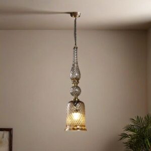Liquid Glass Pendant Light, Single Light Hanging Lamp, Diamond Cut Design