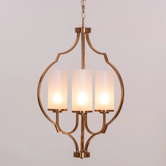 Modern Globe Pendant Light, Frosted Glass Shade, Brass Finish, Contemporary Ceiling Lamp - Image 5