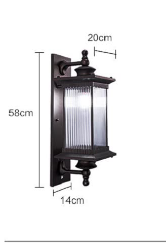 HL Home Lighting Outdoor Wall Lantern Light, Brown Finish, Ribbed Glass Shade - Image 7