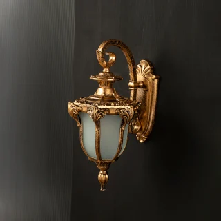 Stainless Steel Outdoor Wall Light with Glass Shade, Antique Bronze Finish - Image 3