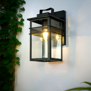 Modern Black Rectangle Glass Box Outdoor Wall Sconce