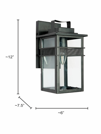 Modern Black Rectangle Glass Box Outdoor Wall Sconce - Image 5