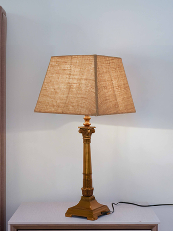 HL Home Lighting Traditional Table Lamp with Fabric Shade, Aluminium Base, Bedside Lighting - Image 2