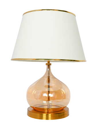 HL Home Lighting Glass Table Lamp with White Shade, Gold Base, Modern Decorative Lighting for Bedroom - Image 5