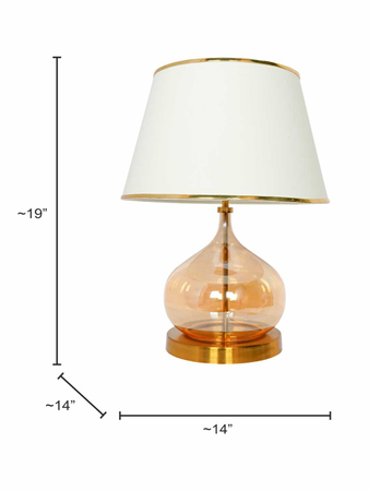 HL Home Lighting Glass Table Lamp with White Shade, Gold Base, Modern Decorative Lighting for Bedroom - Image 7