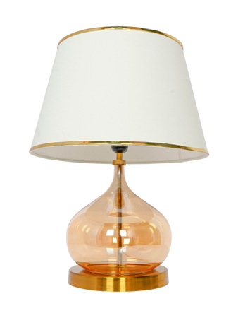 HL Home Lighting Glass Table Lamp with White Shade, Gold Base, Modern Decorative Lighting for Bedroom - Image 6
