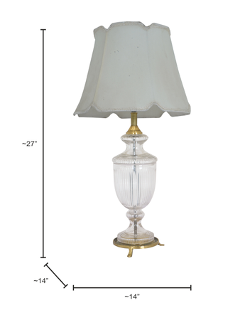 HL Home Lighting Vintage Trophy Glass Table Lamp with Brass Base, White Fabric Shade, Traditional Design - Image 4