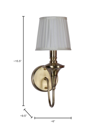 Gold Brass Flash Wall Lamp with White Fabric Shade - Image 6