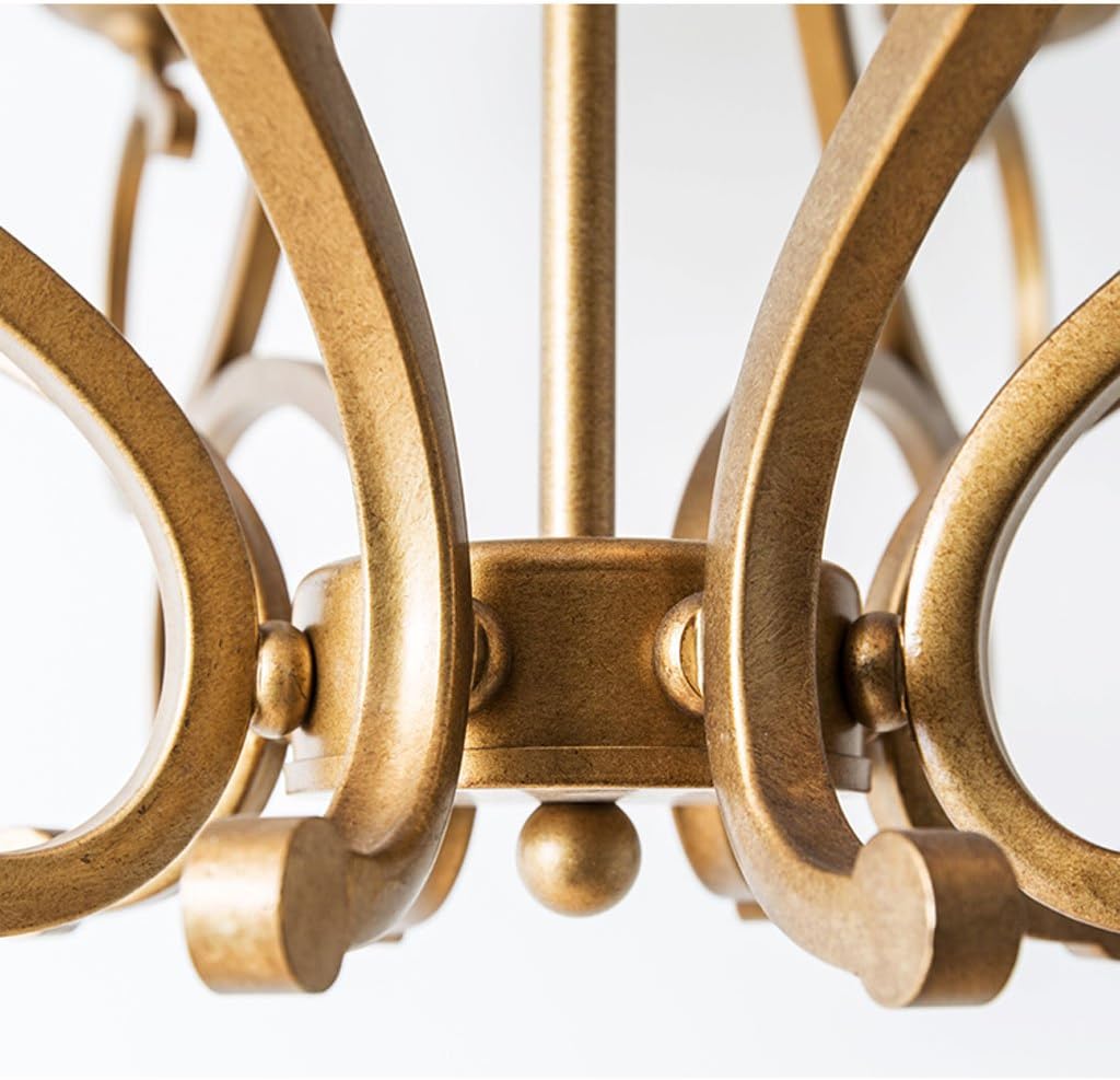 Traditional 8-Light Chandelier, Bronze Metal Frame with White Fabric Shades, Adjustable Chain Mount - Image 7