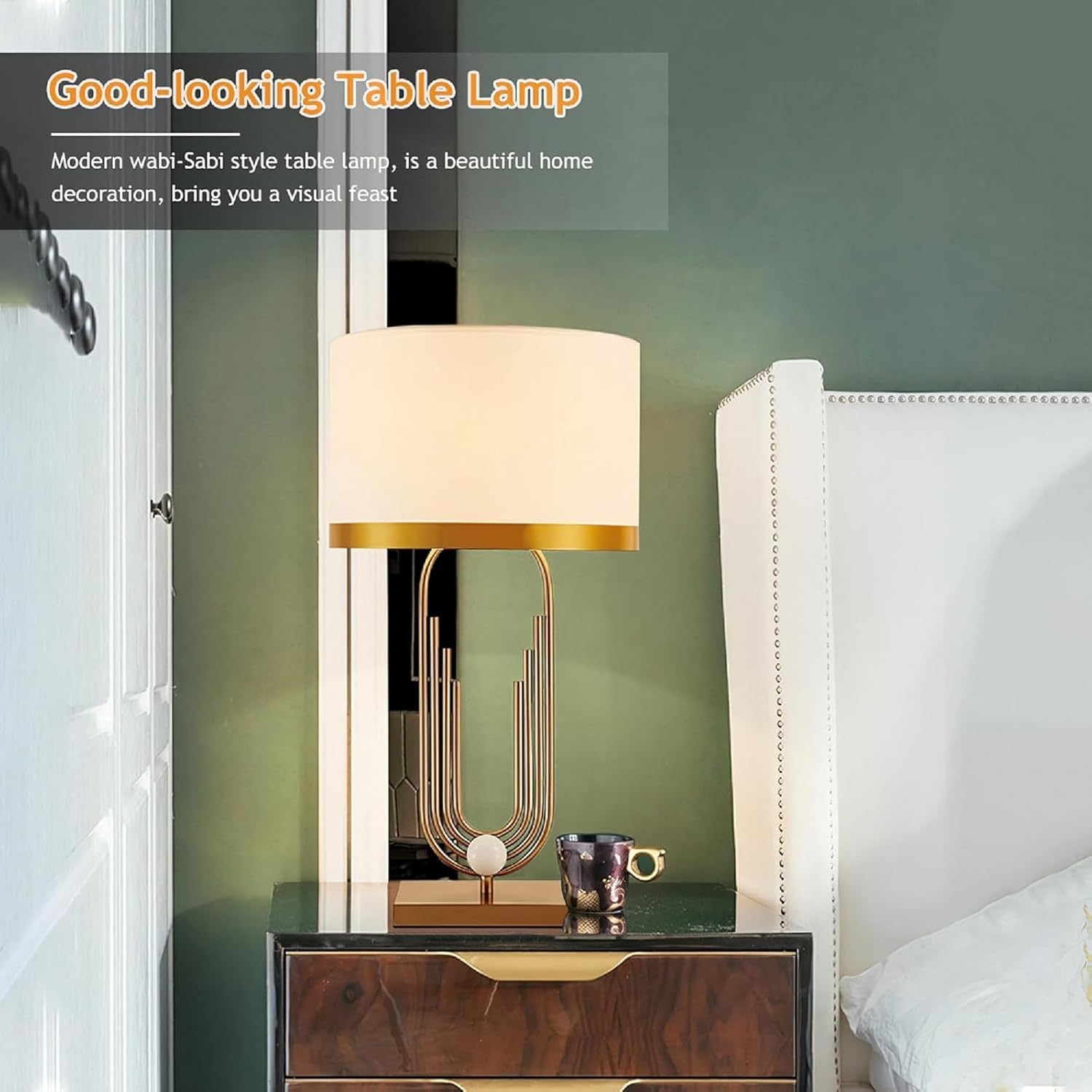 HL Home Lighting Brass Desk Lamps for Home Office Simple Bedside Table Lamp, Bedroom Decoration Art Desk Lamp Night Light, Office Living Room - Image 3