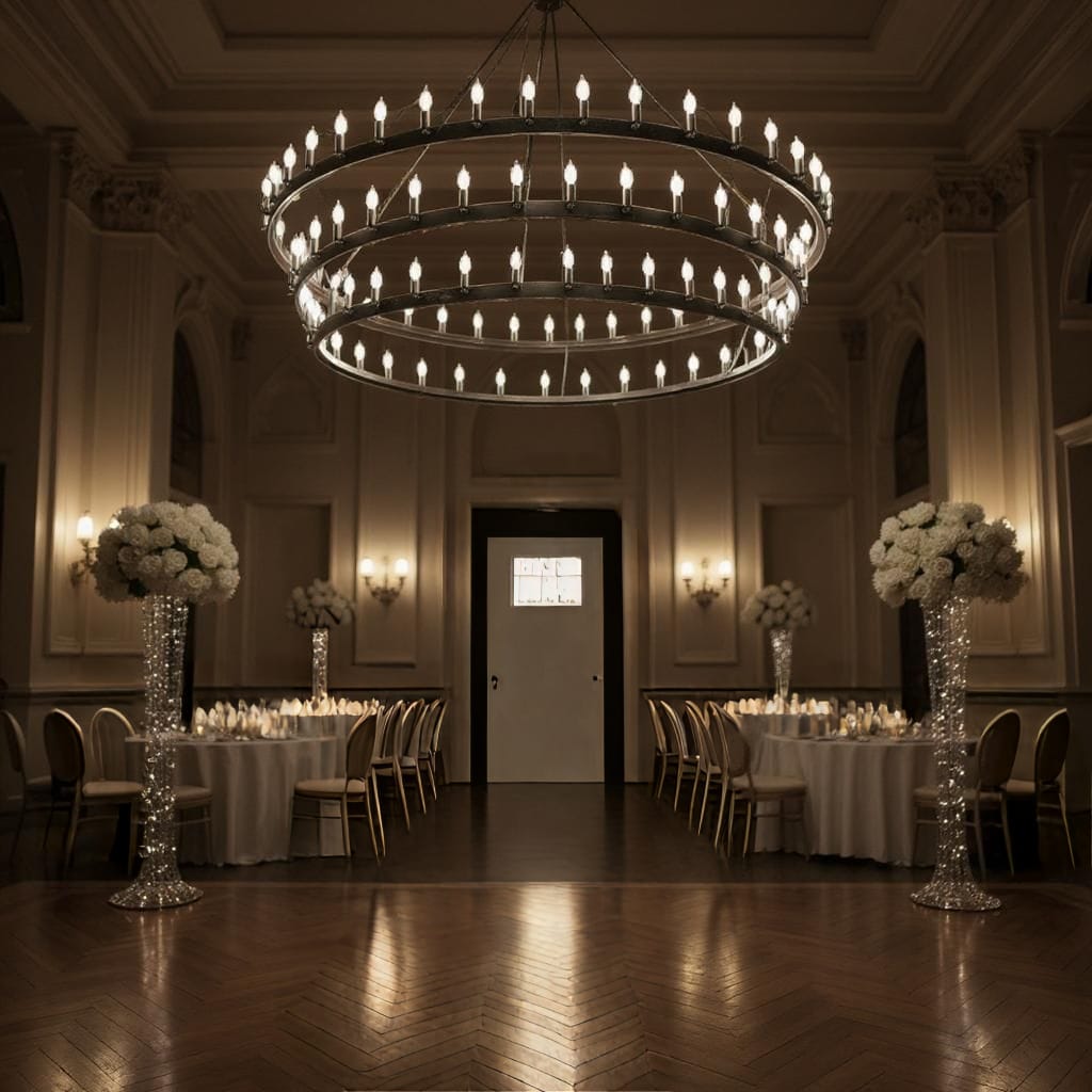 Double Ring Chandelier, 36-Light LED Candle Style, Modern Rustic Design, Large Ceiling Light Fixture for Dining Room - Image 2