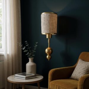 Elegant Jute Fabric Shade Wall Sconce