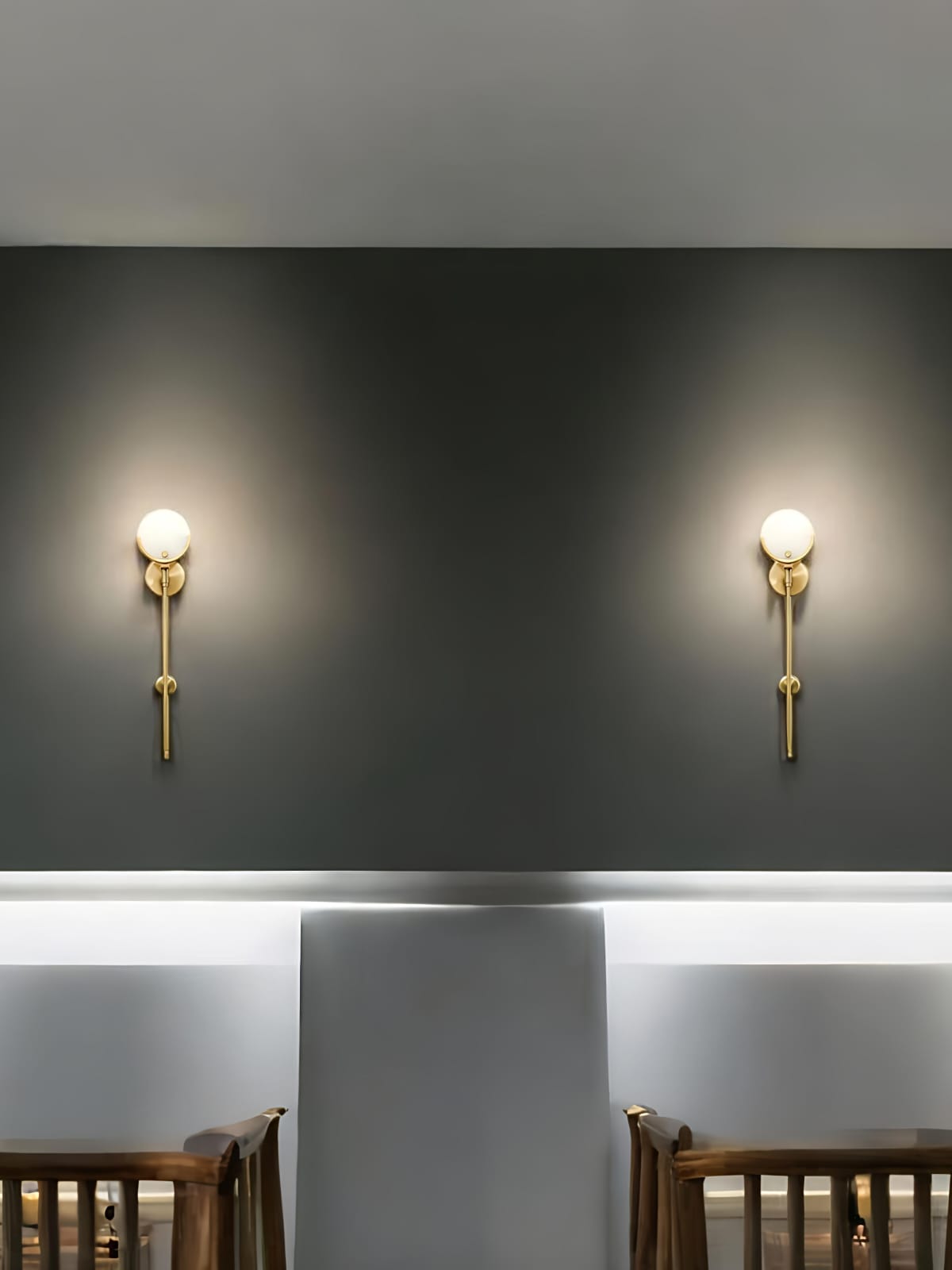 Modern Round Marble White Brass Wall Lamp - Image 6