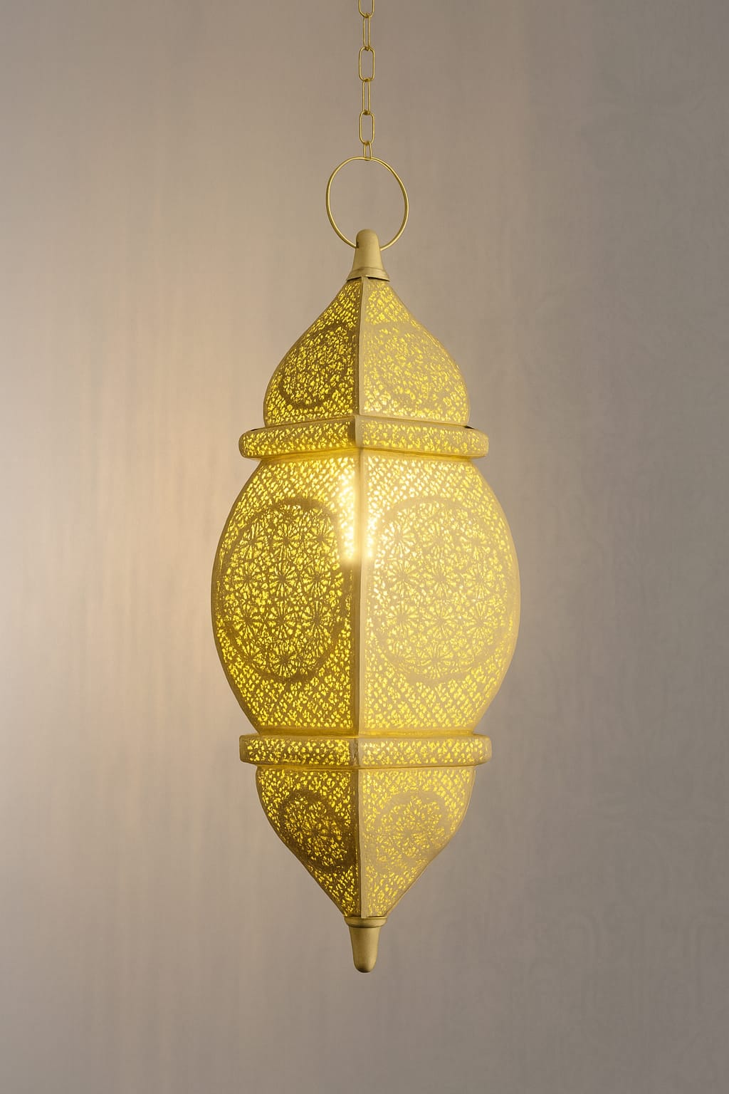 Moroccan Mughal Gold Hanging Lamp - Image 2