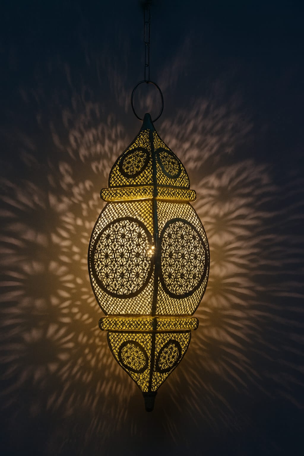 Moroccan Mughal Gold Hanging Lamp