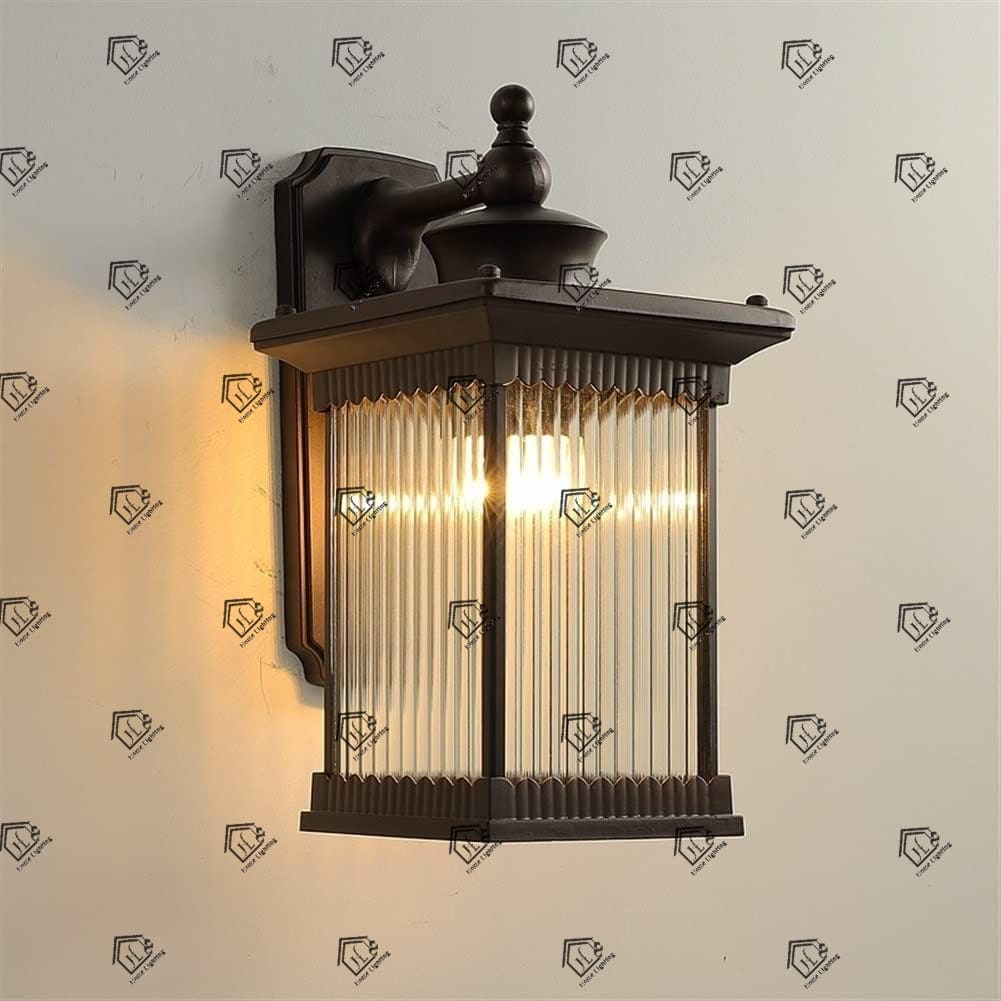 Outdoor Black Finish Half-Shade Wall Light - Image 4