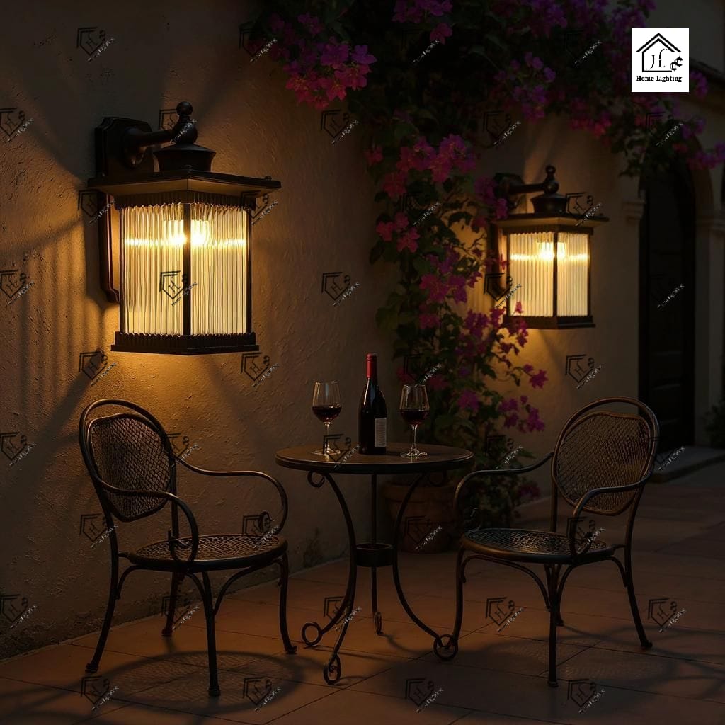 Outdoor Black Finish Half-Shade Wall Light - Image 2