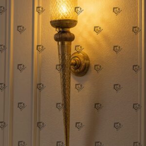 Hand-Carved Brass Mashal Wall Light Big