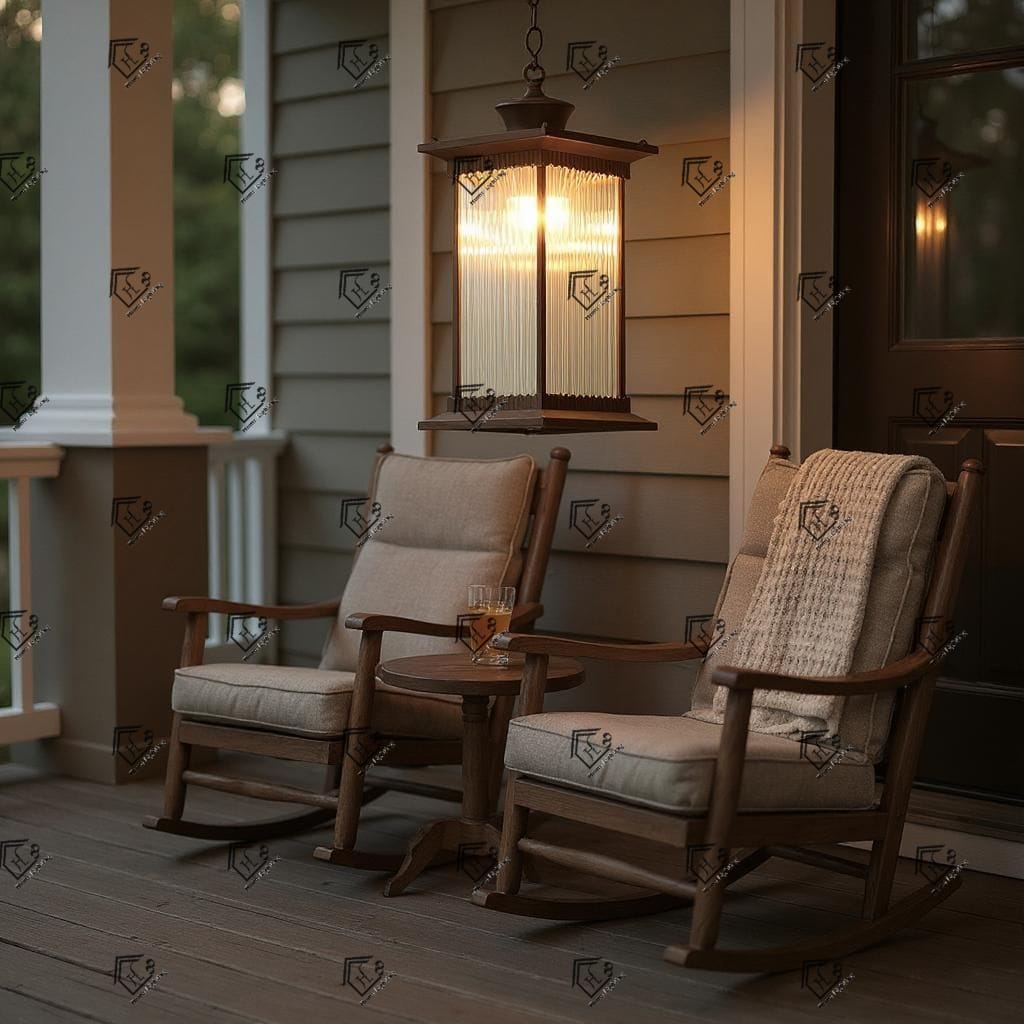 Black Ribbed Glass Hanging Outdoor Lantern